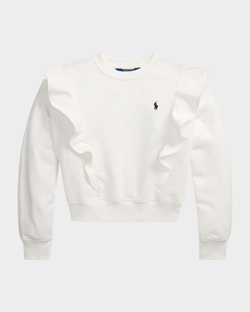 Girl's Ruffle Trim Sweatshirt, Size S-XL